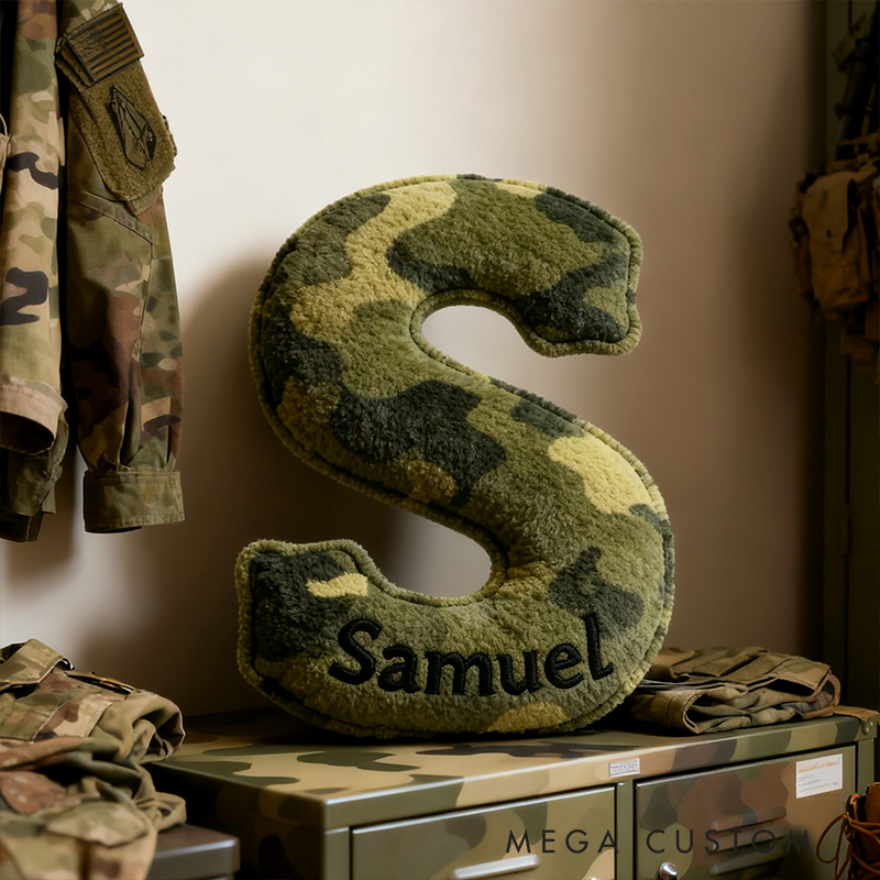 Personalized Camouflage Pillow Custom Name 3D Graphic Print Cushion Gift for Polices and Military Enthusiast