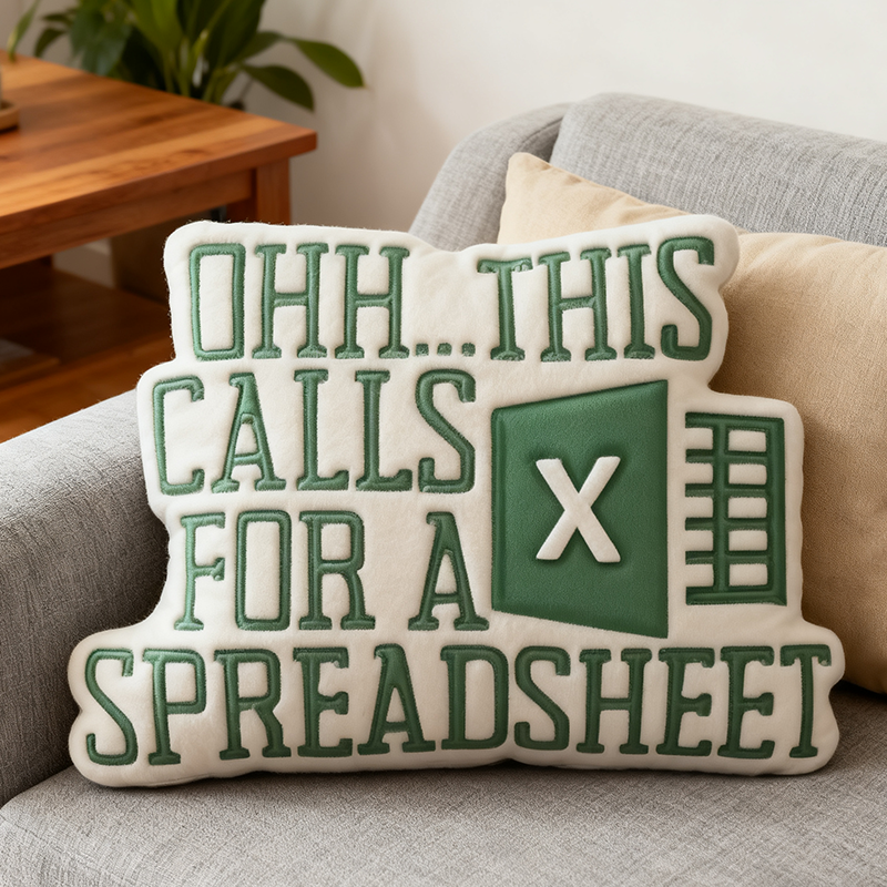 Personalized Graphic 3D Print Excel Table Series Funny Pillow Data Lovers and Spreadsheet Wizards Pillow Gift for Geek Nerd Lover