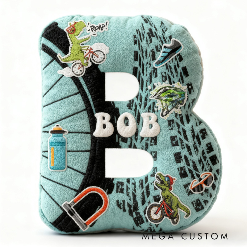 Personalized Cycling Letter Pillow Funny Letter Pillow Custom Name Pillow Comfortable Travel Cushion for Riders Riding Lovers