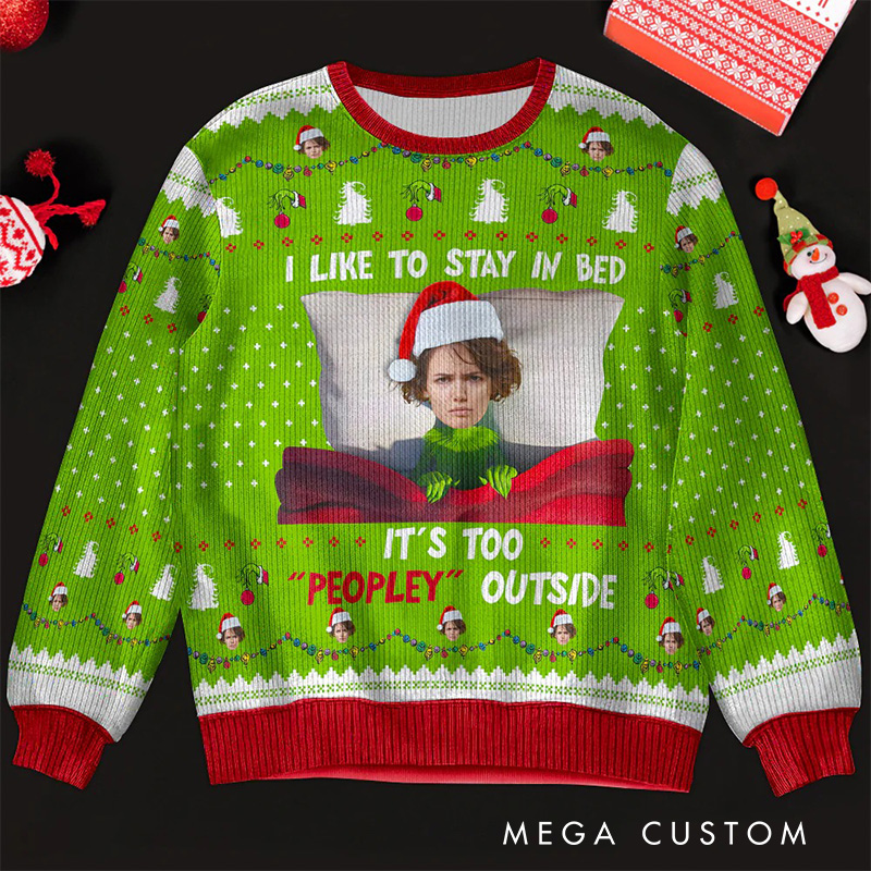 Personalized Too People Outside Photo Christmas Ugly Sweater Movie Christmas Sweater Film Fan Family Sweater