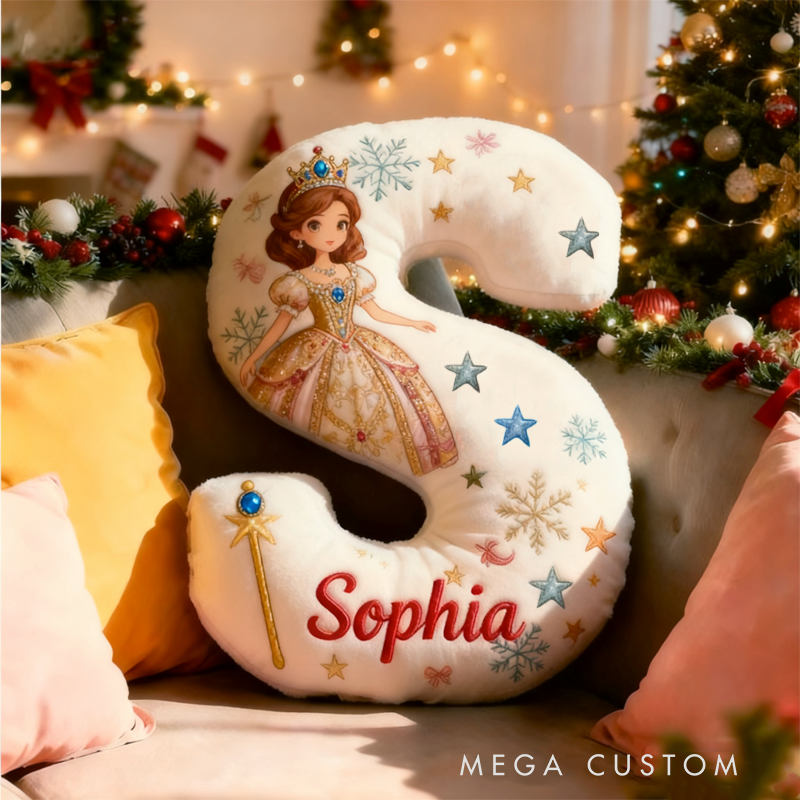 Personalized Dream Princess with Name Graphic 3D Print Pillow Christmas Gift for Kids Birthday Gift