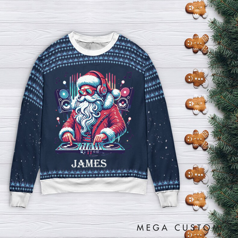 Personalized Ugly Sweater Music Christmas Sweater Song Fan Family Sweater