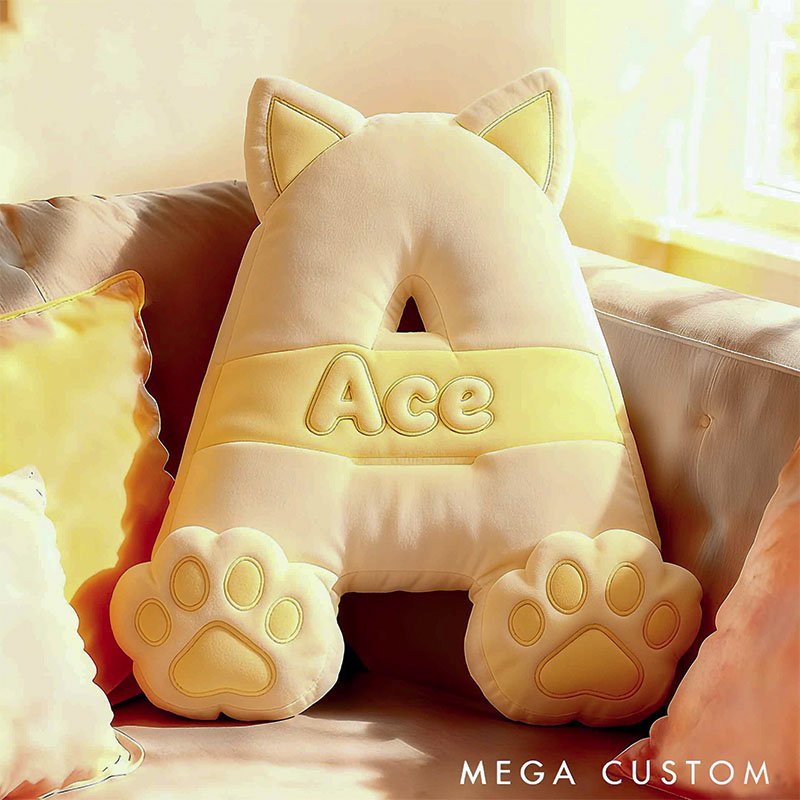 Personalized Pet Lover Cute Letter Pillow with Custom Name Design Graphic 3D Print