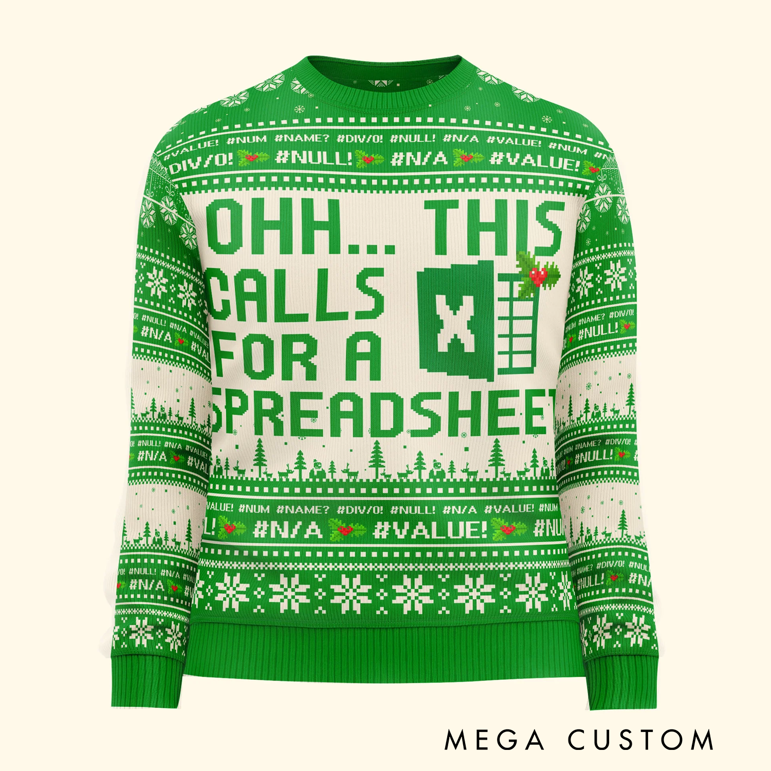 Personalized This Calls for a Spreadsheet Ugly Sweater Funny Ugly for Coworkers Boss Ugly Sweater