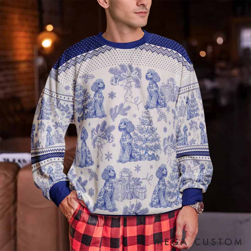 Personalized Dog Lover Dog Breeds Christmas Tree Toile De Jouy Ugly Sweatshirt