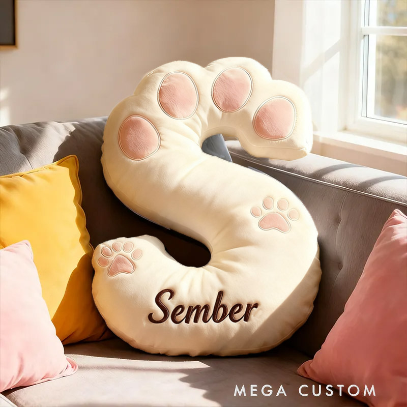 Personalized Pet Lover Letter Pillow with Custom Name Design Graphic 3D Print