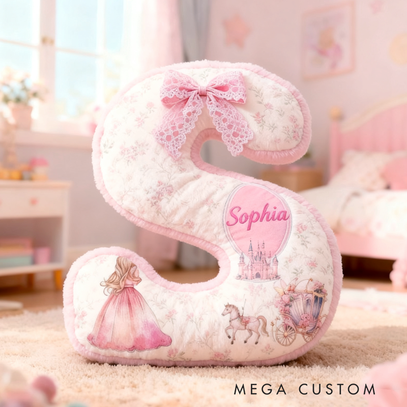 Personalized Pink Dream Fairy Tale Princess with Name Graphic 3D Print Pillow Christmas Gift for Kids