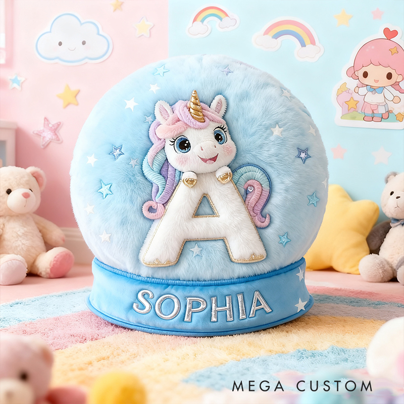 Personalized Initial Letter Shape Custom Name Soft Decorative Gift Magical Princess Style Cozy Girls Room Dream Purple Graphic 3D Print Pillow