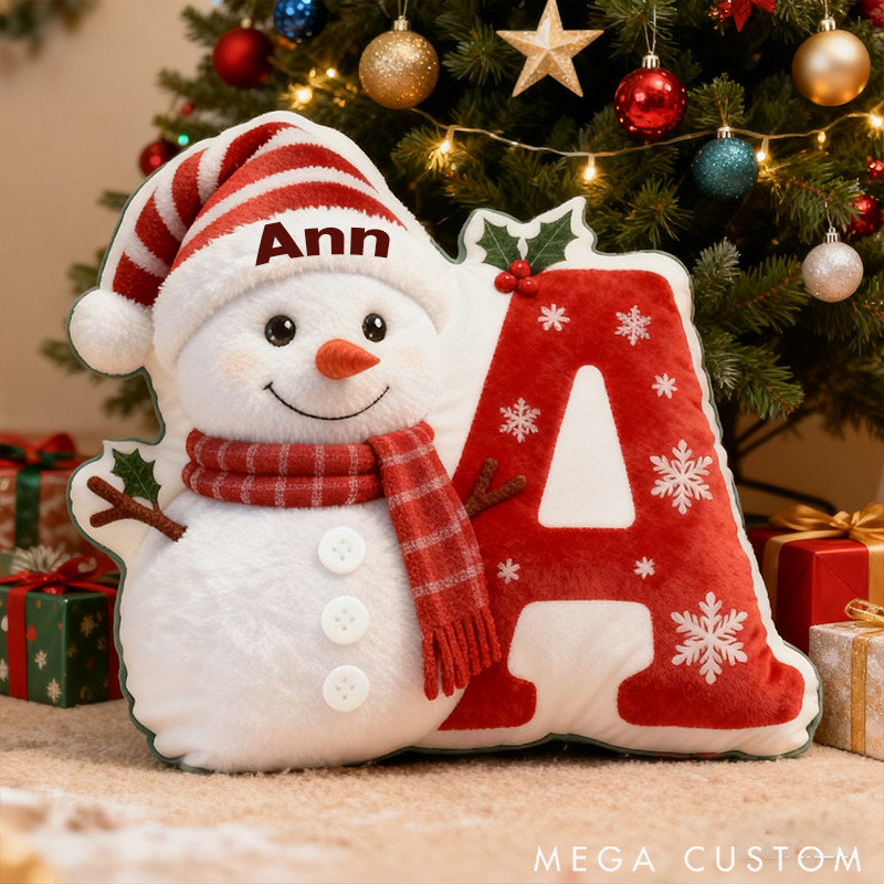 Personalized  Letter Graphic 3D Print Pillow Christmas Gift  with Custom Name Design for Daughter Son Family