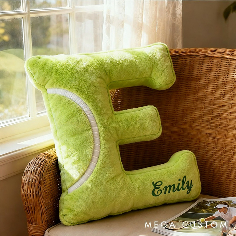 Personalized Graphic3DPrint Tennis Letter Pillow with Custom Name for Sports Lovers