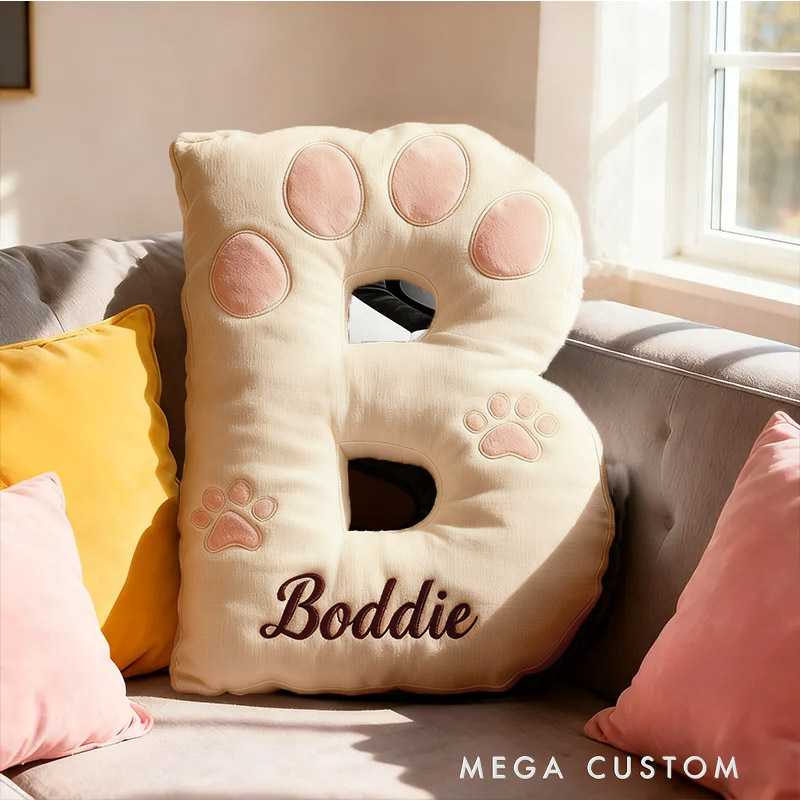 Personalized Pet Lover Letter Pillow with Custom Name Design Graphic 3D Print