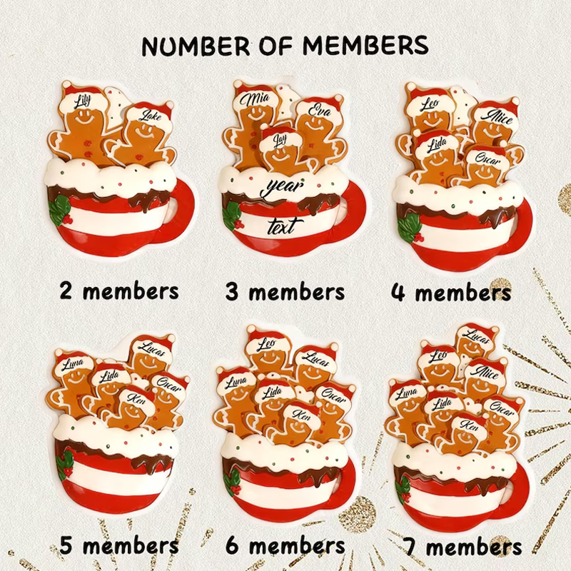 Personalized Gingerbread Family Pillow Custom Name Xmas Cushion Holiday Decor Gift Gingerbread Mug Pillow Merry Christmas 2025