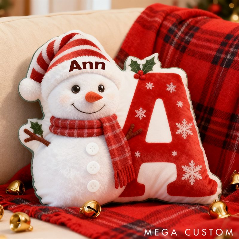 Personalized  Letter Graphic 3D Print Pillow Christmas Gift  with Custom Name Design for Daughter Son Family