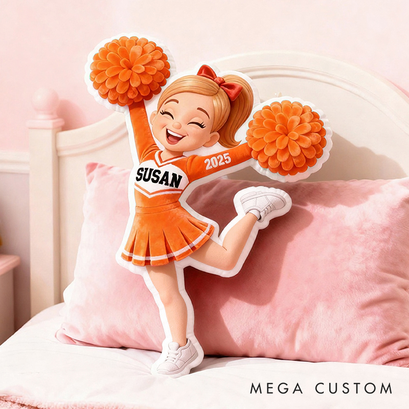 Personalized Graphic3DPrint Cheerleading Spirit Pillow with Custom Name and Year for Cheer Fans and Athletes