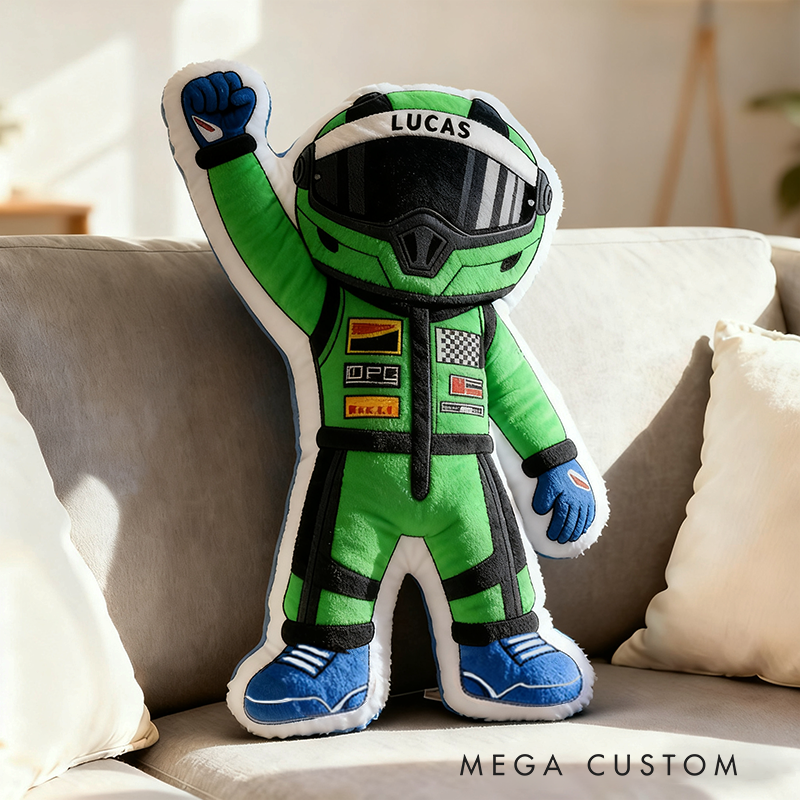 Personalized Winning Racer Throw Pillow Custom Name Graphic 3D Print Design Cushion Gift for Racers and Racing Lovers