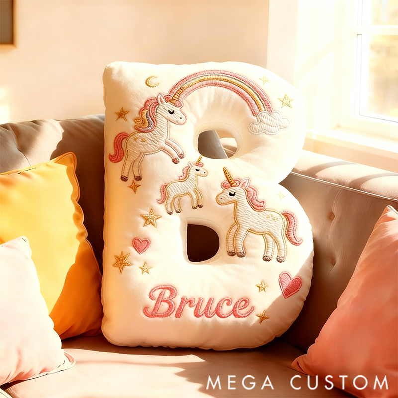 Personalized Graphic 3D Print Pillows Letter Shape Pillows with Hourse Gifts Christmas Gifts for Family Number