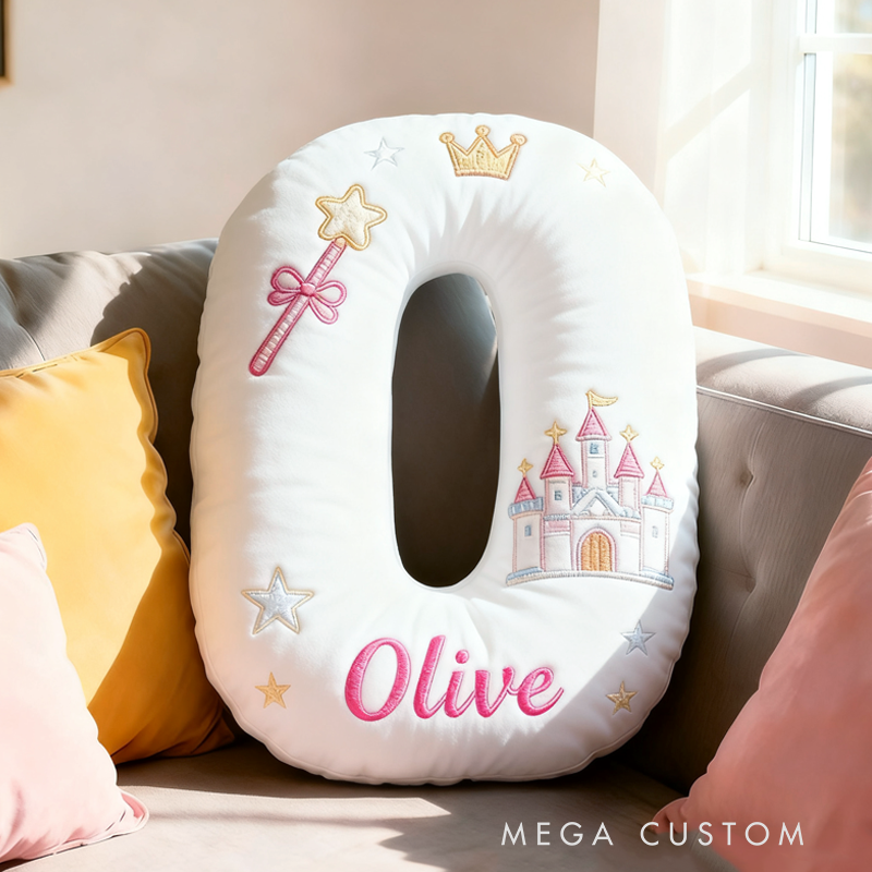 Personalized Pink Dream Castle with Name Graphic 3D Print Pillow Christmas Gift for Kids