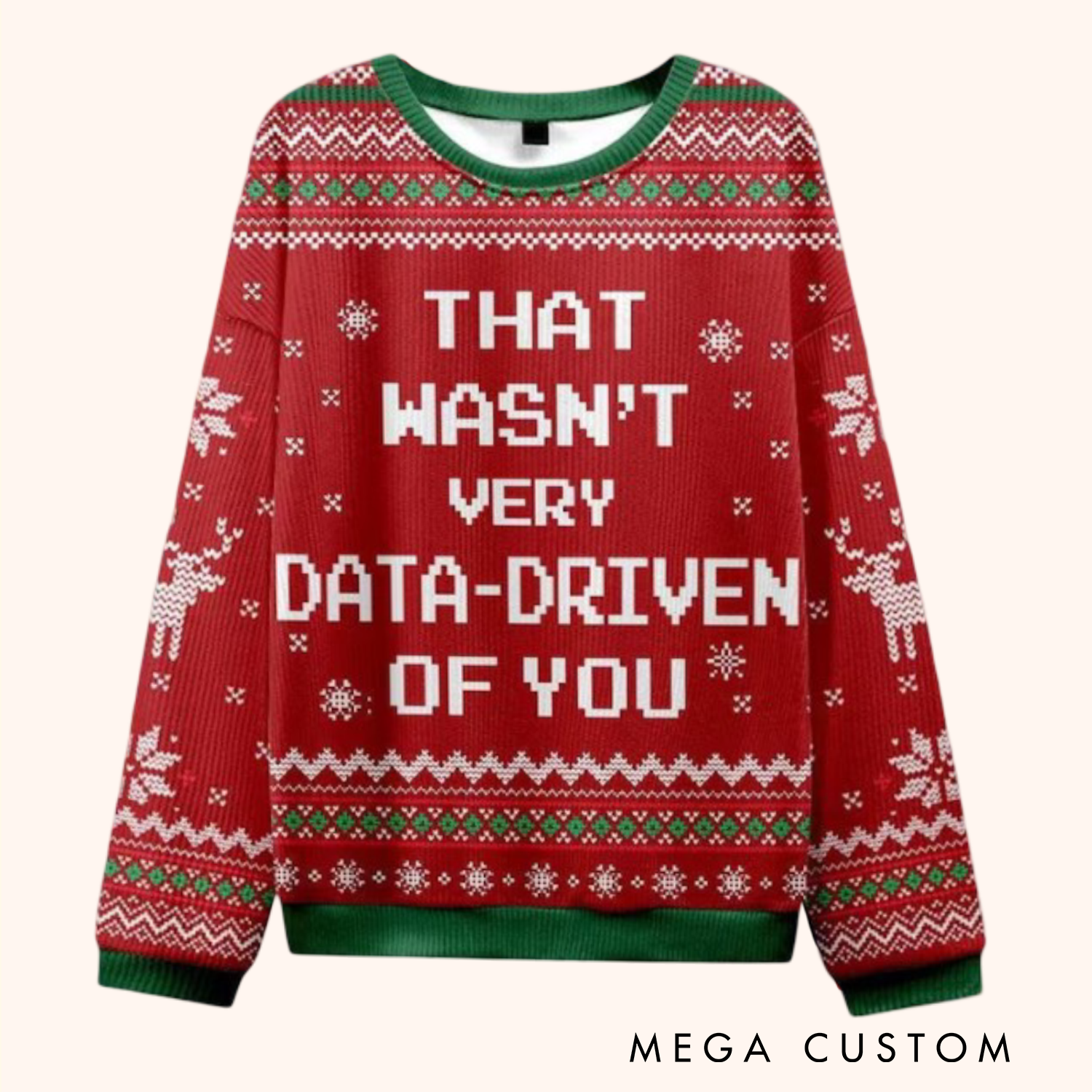 Personalized Data Technology Enthusiasts Ugly Sweater Data-Driven Humor Ugly Christmas Sweater for Geek Nerd