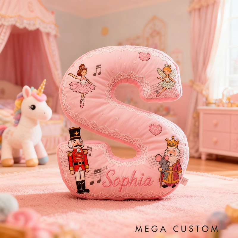 Personalized Graphic 3D Print Nutcracker Ballet Dance Pillow With Your Own Name Soft Stuffed Toy for Kids Unique Decorative Cushion for Girls' Room