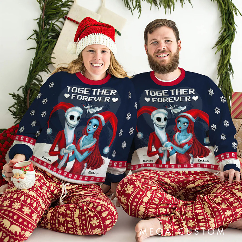 Personalized Ghost Couple Christmas Ugly Sweater Movie Christmas Sweater Film Fan Family Sweater