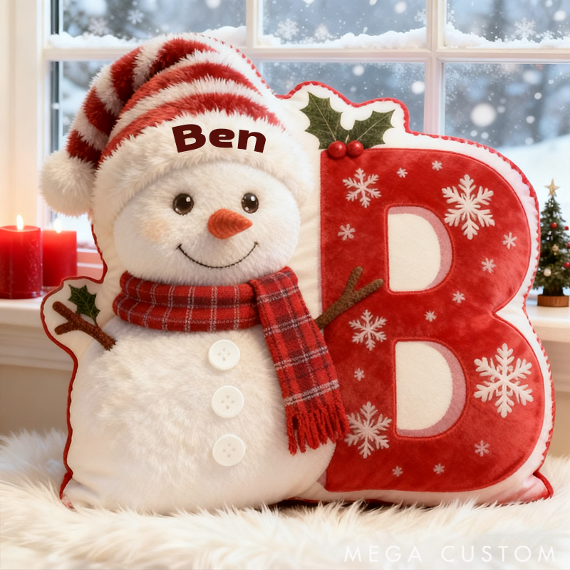 Personalized  Letter Graphic 3D Print Pillow Christmas Gift  with Custom Name Design for Daughter Son Family