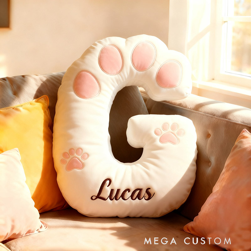 Personalized Pet Lover Letter Pillow with Custom Name Design Graphic 3D Print