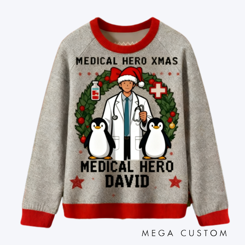 Personalized Christmas Doctor Ugly Sweater Doctor Xmas Sweater Doctor Ugly Christmas Sweater Hospital Sweater For Men