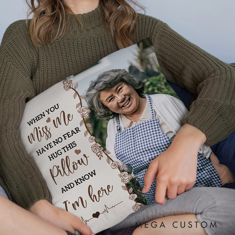 Personalized Photo Memorial Throw Pillow with Name Custom Double Sided Pillow Sympathy Bereavement Gift for Loss of Mother Grandmother