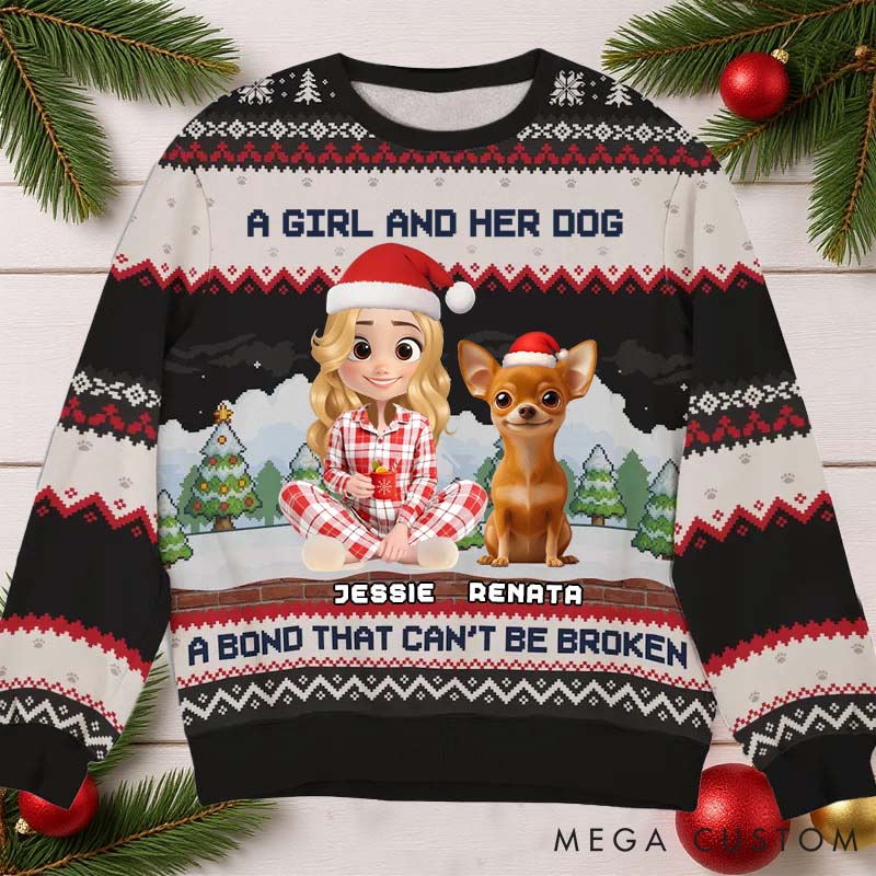 Personalized Dog Lover Can Not be Broken Christmas Ugly Sweater
