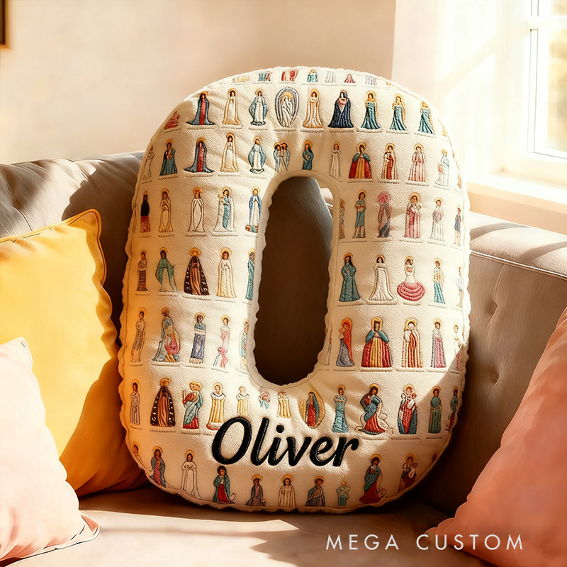 Personalized Mother of God Pray for us Letter Pillow with Name Home Decor Titles of Mary Our Lady Graphic 3D Print  Pillow Religious Catholic Gift