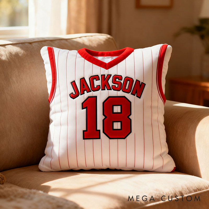 Personalized Graphic3DPrint Soccer Jersey Pillow with Custom Name and Number for Sports Enthusiasts