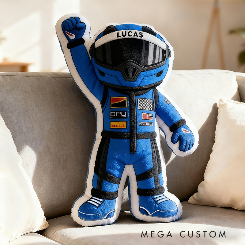 Personalized Winning Racer Throw Pillow Custom Name Graphic 3D Print Design Cushion Gift for Racers and Racing Lovers