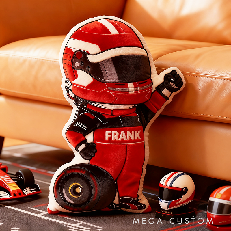 Personalized Racer and Tires Throw Pillow Custom Name Graphic 3D Print Design Cushion Gift for Racers and Racing Lovers