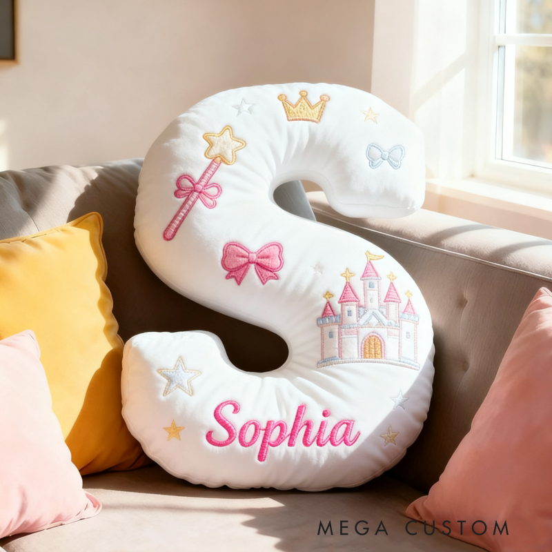 Personalized Pink Dream Castle with Name Graphic 3D Print Pillow Christmas Gift for Kids