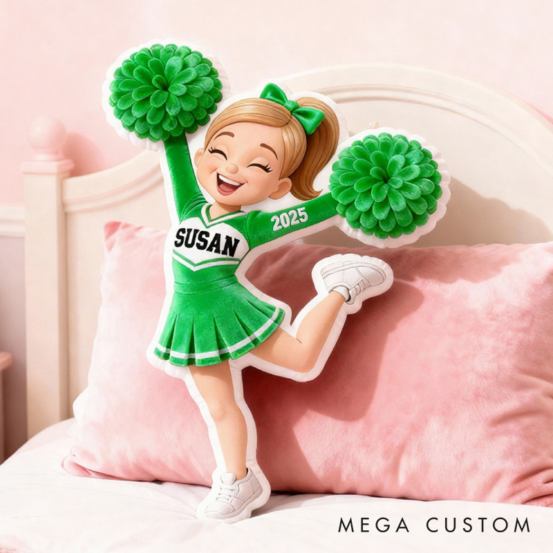 Personalized Graphic3DPrint Cheerleading Spirit Pillow with Custom Name and Year for Cheer Fans and Athletes
