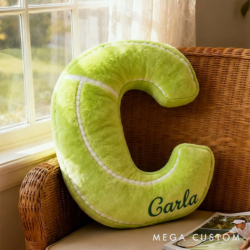 Personalized Graphic3DPrint Tennis Letter Pillow with Custom Name for Sports Lovers