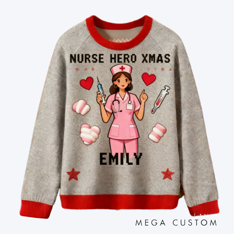 Personalized Christmas Nurse Ugly Sweater Nurse Xmas Sweater Nurse Ugly Christmas Sweater For Women
