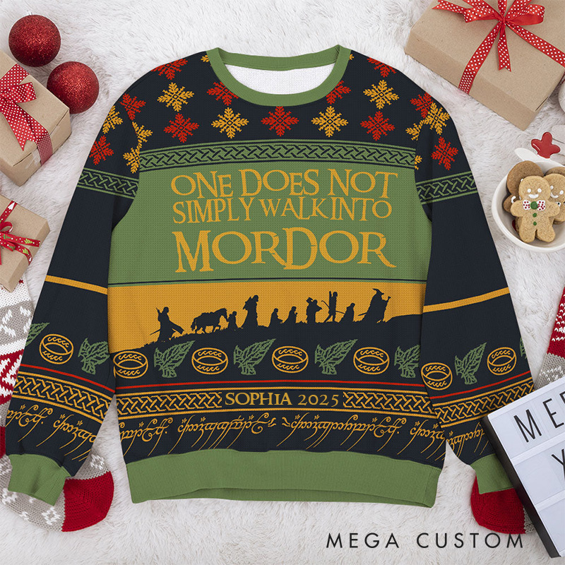 Personalized Walking into the Land Christmas Ugly Sweater Movie Christmas Sweater Film Fan Family Sweater