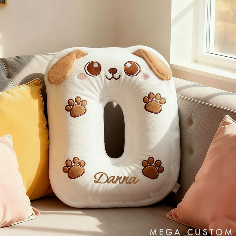 Personalized Dog Lover Letter Snuggly Pillow with Custom Name Design Graphic 3D Print