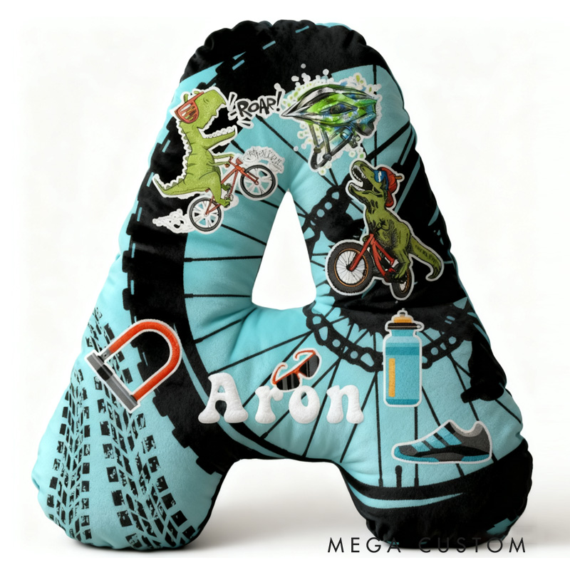 Personalized Cycling Letter Pillow Funny Letter Pillow Custom Name Pillow Comfortable Travel Cushion for Riders Riding Lovers