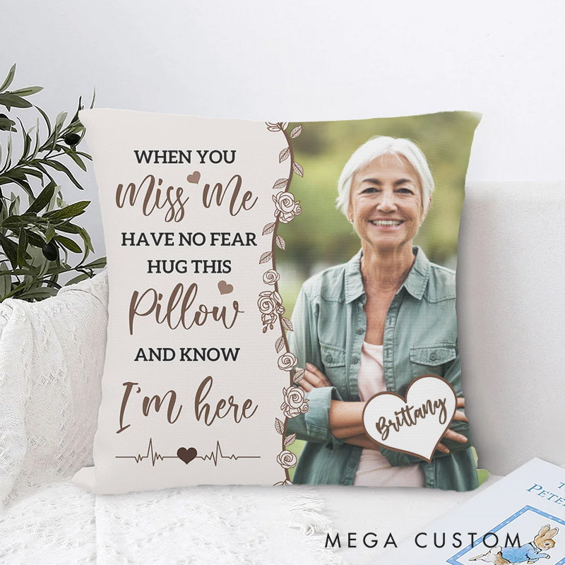 Personalized Photo Memorial Throw Pillow with Name Custom Double Sided Pillow Sympathy Bereavement Gift for Loss of Mother Grandmother