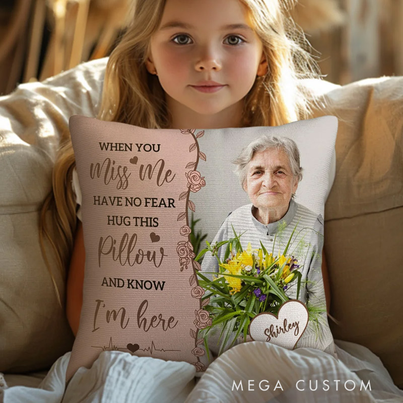 Personalized Photo Memorial Throw Pillow with Name Custom Double Sided Pillow Sympathy Bereavement Gift for Loss of Mother Grandmother