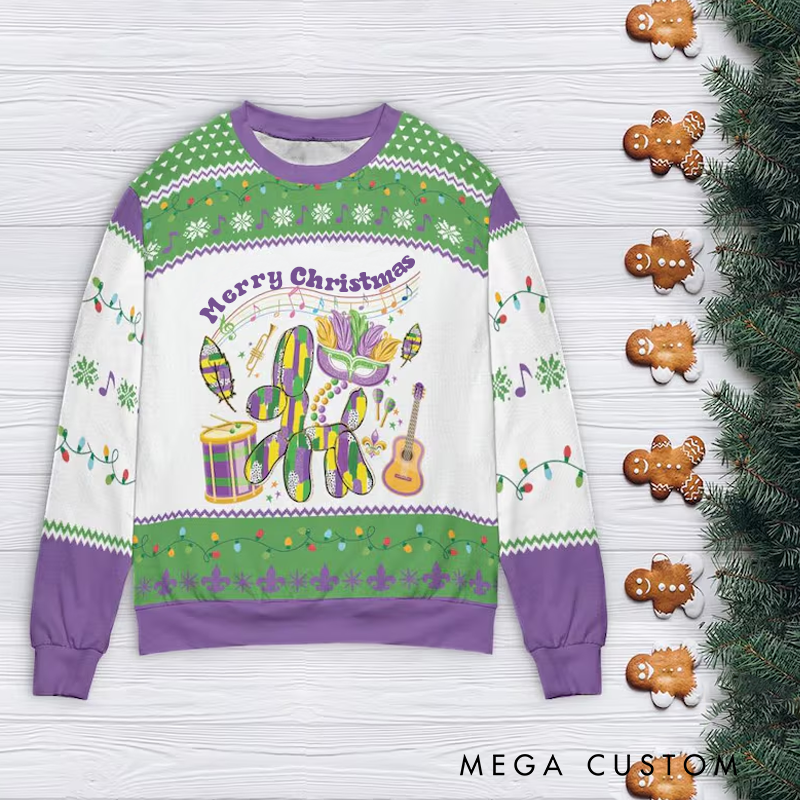 Personalized Ugly Sweater Music Christmas Sweater Song Fan Family Sweater