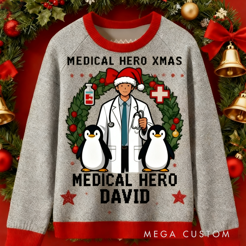 Personalized Christmas Doctor Ugly Sweater Doctor Xmas Sweater Doctor Ugly Christmas Sweater Hospital Sweater For Men