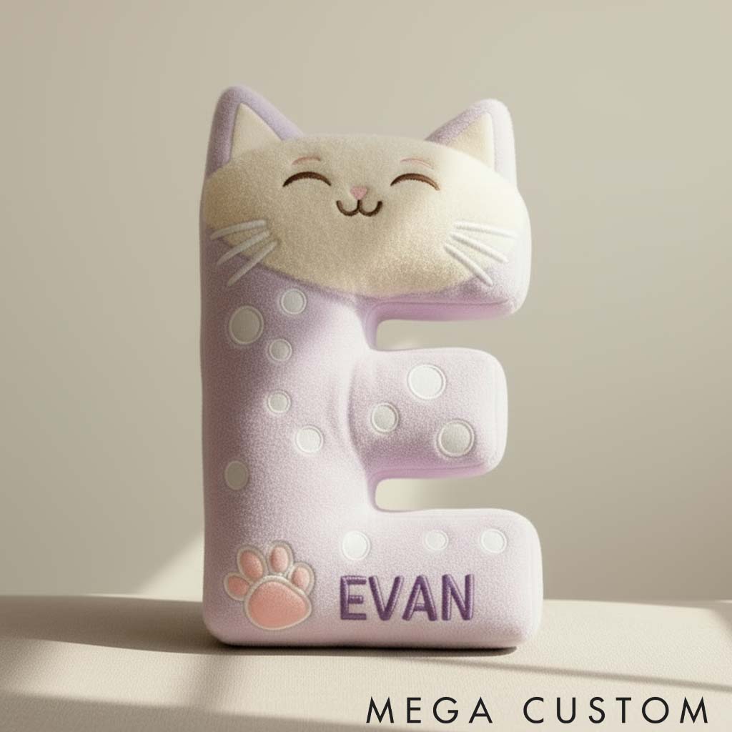 Personalized Cat Lover Funny Cat Letter Pillow Graphic 3D Print Pillow