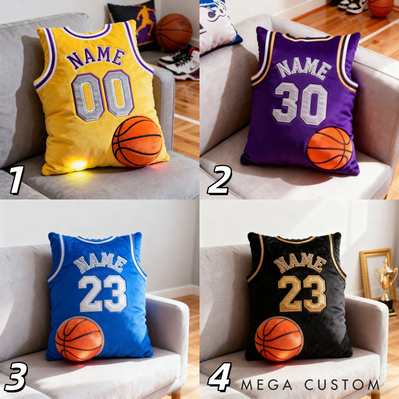 Personalized Graphic3DPrint Basketball Jersey Pillow with Custom Name and Number for Fans