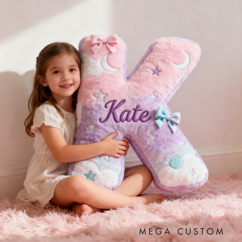 Personalized Colorful 26 Letters Cute Graphic 3D Print Pillow Cute Magic Beautiful Letter Custom Pillow Gift for Kids