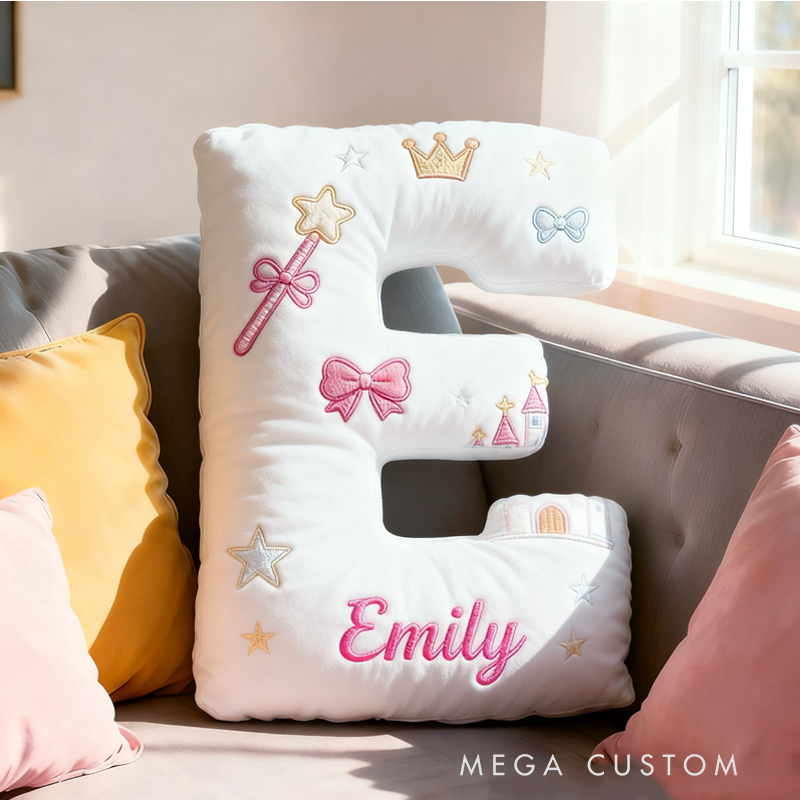 Personalized Pink Dream Castle with Name Graphic 3D Print Pillow Christmas Gift for Kids
