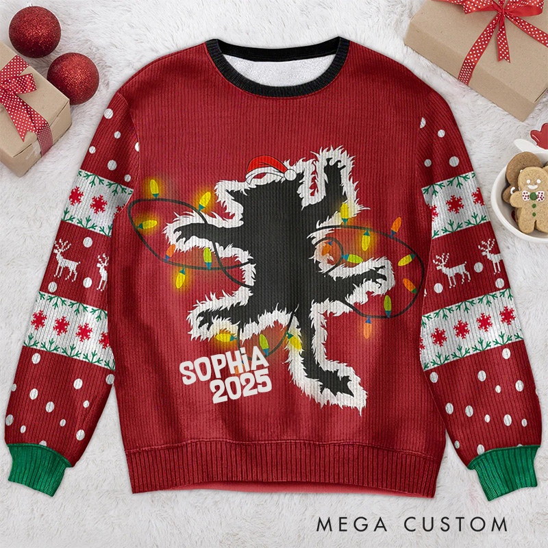 Personalized Classic Movie Cat Christmas Ugly Sweater Movie Christmas Sweater Film Fan Family Sweater