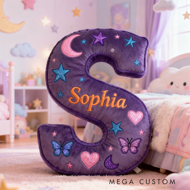 Personalized Purple Butterfly with Name Graphic 3D Print Pillow Christmas Gift for Kids Birthday Gift